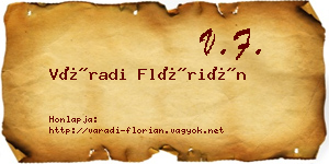 Váradi Flórián névjegykártya